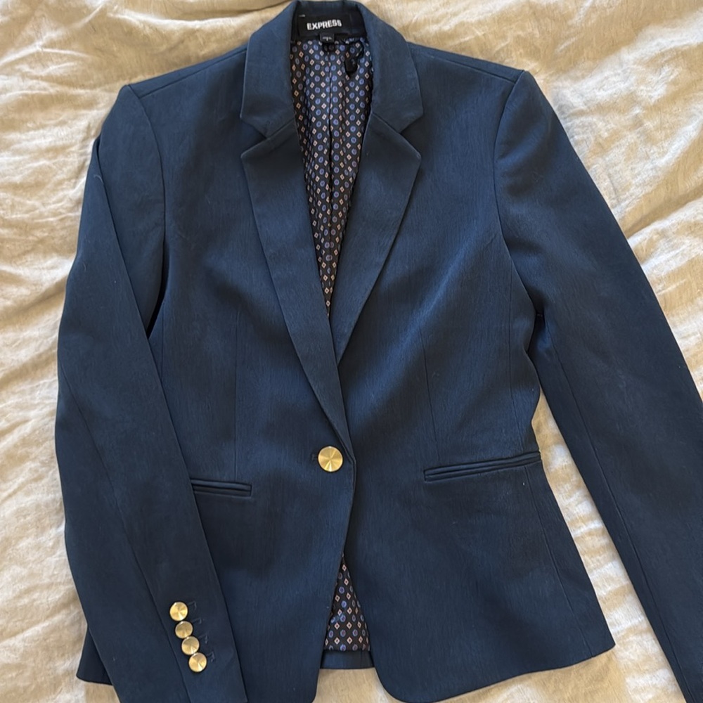 Express Blue Stretch Suit Jacket size 4